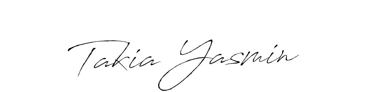 Takia Yasmin stylish signature style. Best Handwritten Sign (Antro_Vectra) for my name. Handwritten Signature Collection Ideas for my name Takia Yasmin. Takia Yasmin signature style 6 images and pictures png