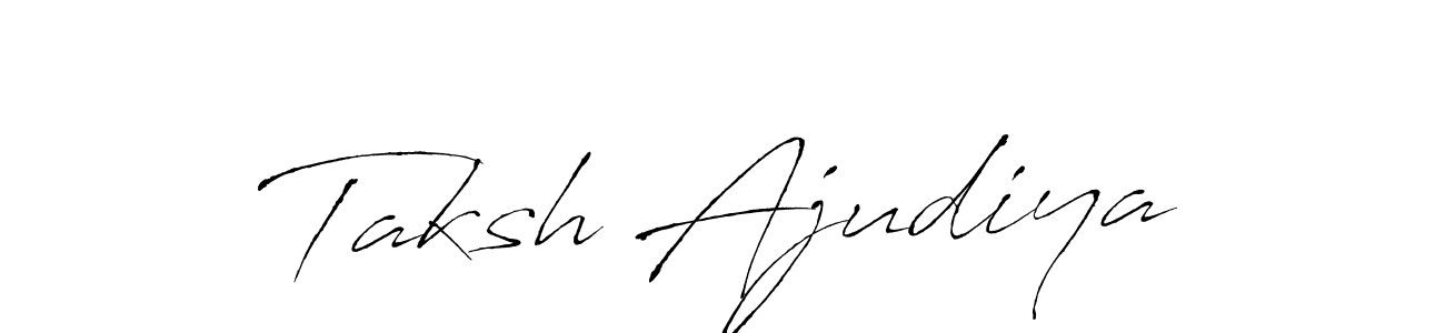 You can use this online signature creator to create a handwritten signature for the name Taksh Ajudiya. This is the best online autograph maker. Taksh Ajudiya signature style 6 images and pictures png