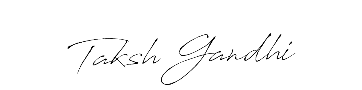 Make a beautiful signature design for name Taksh Gandhi. With this signature (Antro_Vectra) style, you can create a handwritten signature for free. Taksh Gandhi signature style 6 images and pictures png