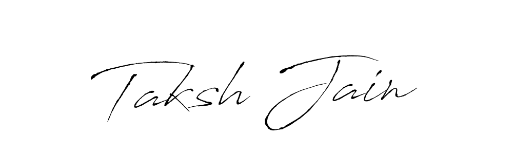 Make a beautiful signature design for name Taksh Jain. With this signature (Antro_Vectra) style, you can create a handwritten signature for free. Taksh Jain signature style 6 images and pictures png