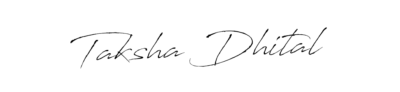 How to make Taksha Dhital name signature. Use Antro_Vectra style for creating short signs online. This is the latest handwritten sign. Taksha Dhital signature style 6 images and pictures png