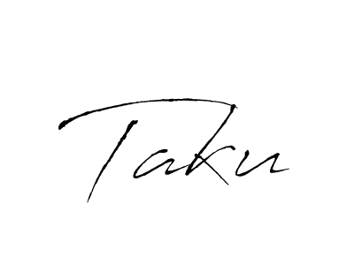 Make a beautiful signature design for name Taku. With this signature (Antro_Vectra) style, you can create a handwritten signature for free. Taku signature style 6 images and pictures png