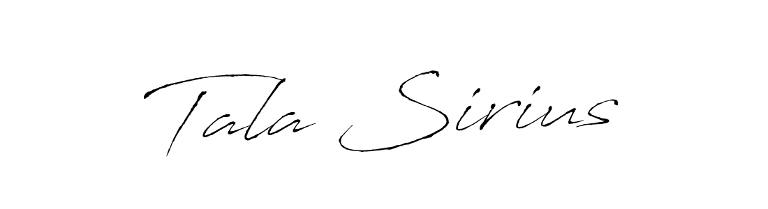 Create a beautiful signature design for name Tala Sirius. With this signature (Antro_Vectra) fonts, you can make a handwritten signature for free. Tala Sirius signature style 6 images and pictures png