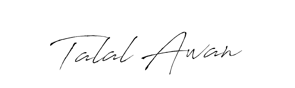 How to make Talal Awan name signature. Use Antro_Vectra style for creating short signs online. This is the latest handwritten sign. Talal Awan signature style 6 images and pictures png