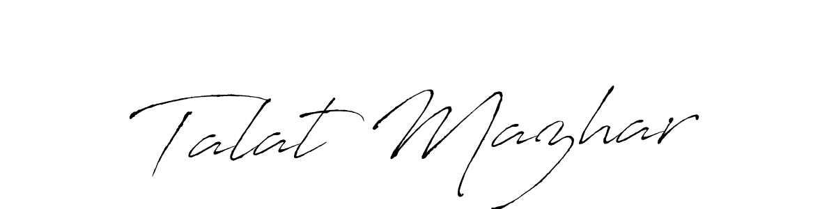 Design your own signature with our free online signature maker. With this signature software, you can create a handwritten (Antro_Vectra) signature for name Talat Mazhar. Talat Mazhar signature style 6 images and pictures png