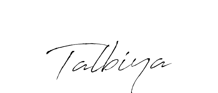 Design your own signature with our free online signature maker. With this signature software, you can create a handwritten (Antro_Vectra) signature for name Talbiya. Talbiya signature style 6 images and pictures png