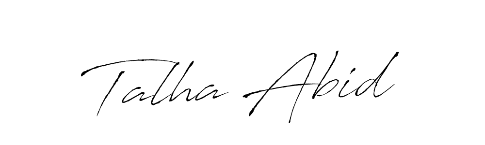 How to make Talha Abid signature? Antro_Vectra is a professional autograph style. Create handwritten signature for Talha Abid name. Talha Abid signature style 6 images and pictures png