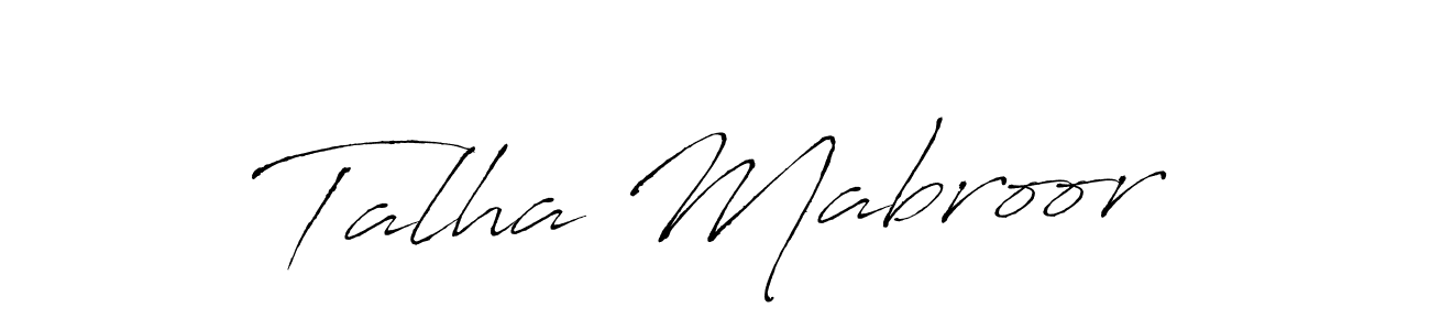 Make a beautiful signature design for name Talha Mabroor. With this signature (Antro_Vectra) style, you can create a handwritten signature for free. Talha Mabroor signature style 6 images and pictures png