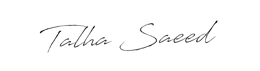 Make a beautiful signature design for name Talha Saeed. With this signature (Antro_Vectra) style, you can create a handwritten signature for free. Talha Saeed signature style 6 images and pictures png