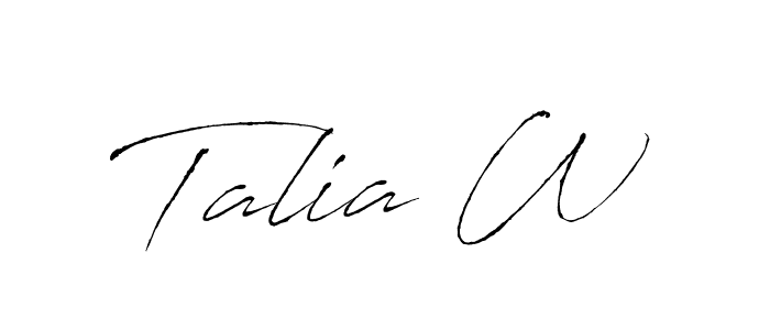 Also You can easily find your signature by using the search form. We will create Talia W name handwritten signature images for you free of cost using Antro_Vectra sign style. Talia W signature style 6 images and pictures png