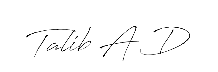Antro_Vectra is a professional signature style that is perfect for those who want to add a touch of class to their signature. It is also a great choice for those who want to make their signature more unique. Get Talib A D name to fancy signature for free. Talib A D signature style 6 images and pictures png