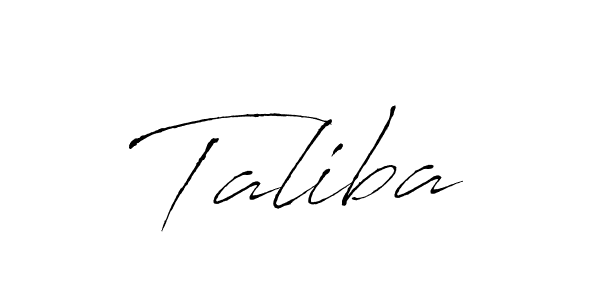 Use a signature maker to create a handwritten signature online. With this signature software, you can design (Antro_Vectra) your own signature for name Taliba. Taliba signature style 6 images and pictures png