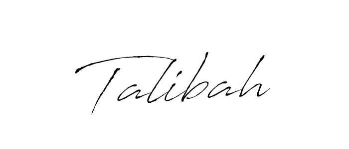 Use a signature maker to create a handwritten signature online. With this signature software, you can design (Antro_Vectra) your own signature for name Talibah. Talibah signature style 6 images and pictures png