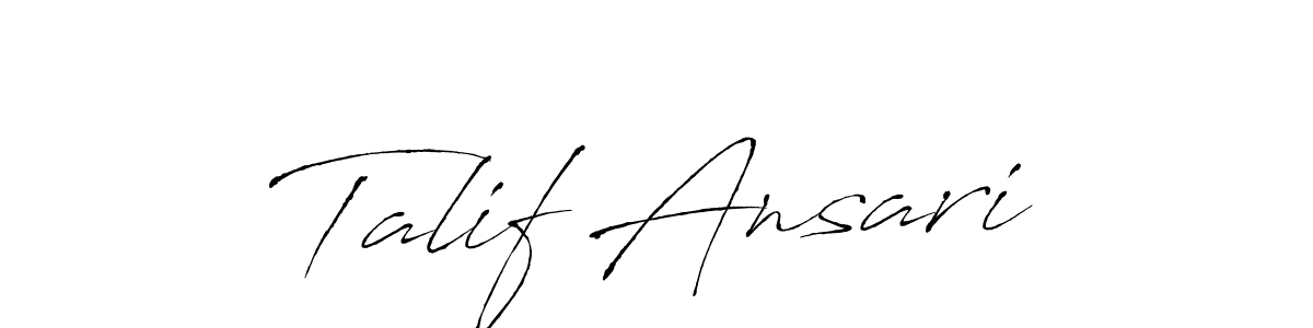The best way (Antro_Vectra) to make a short signature is to pick only two or three words in your name. The name Talif Ansari include a total of six letters. For converting this name. Talif Ansari signature style 6 images and pictures png