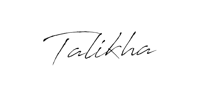 Use a signature maker to create a handwritten signature online. With this signature software, you can design (Antro_Vectra) your own signature for name Talikha. Talikha signature style 6 images and pictures png