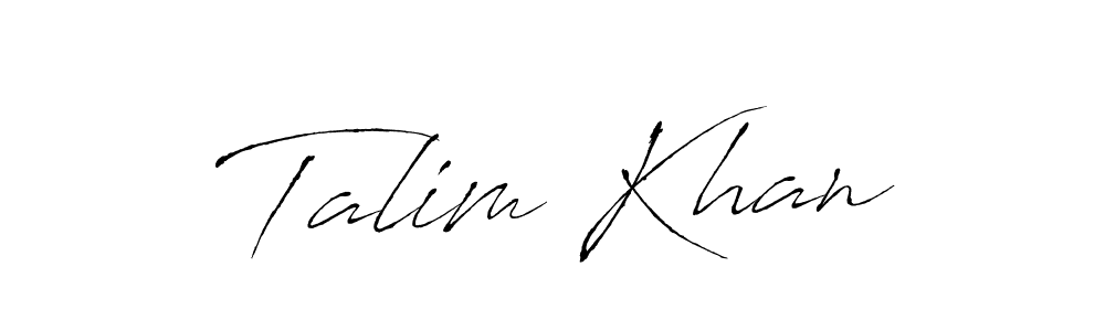 Design your own signature with our free online signature maker. With this signature software, you can create a handwritten (Antro_Vectra) signature for name Talim Khan. Talim Khan signature style 6 images and pictures png