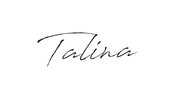 Design your own signature with our free online signature maker. With this signature software, you can create a handwritten (Antro_Vectra) signature for name Talina. Talina signature style 6 images and pictures png