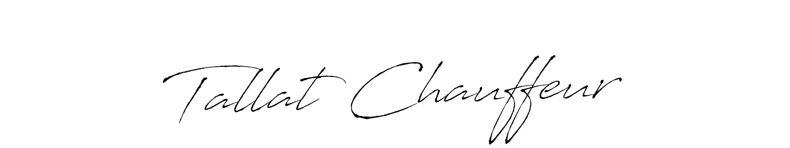 The best way (Antro_Vectra) to make a short signature is to pick only two or three words in your name. The name Tallat Chauffeur include a total of six letters. For converting this name. Tallat Chauffeur signature style 6 images and pictures png