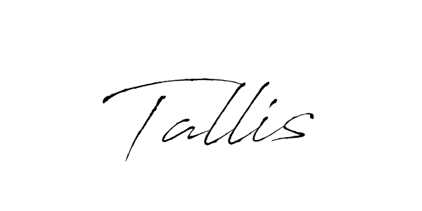 Use a signature maker to create a handwritten signature online. With this signature software, you can design (Antro_Vectra) your own signature for name Tallis. Tallis signature style 6 images and pictures png