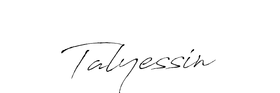 Antro_Vectra is a professional signature style that is perfect for those who want to add a touch of class to their signature. It is also a great choice for those who want to make their signature more unique. Get Talyessin name to fancy signature for free. Talyessin signature style 6 images and pictures png