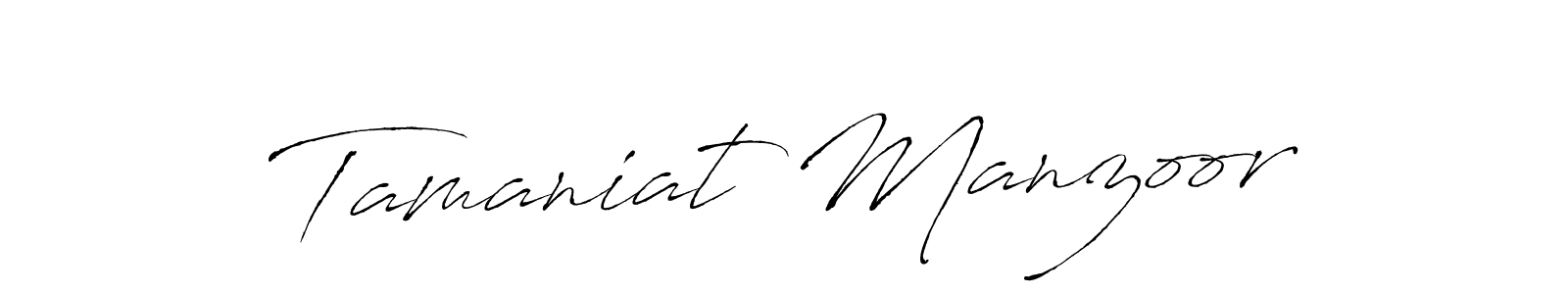 Also we have Tamaniat Manzoor name is the best signature style. Create professional handwritten signature collection using Antro_Vectra autograph style. Tamaniat Manzoor signature style 6 images and pictures png