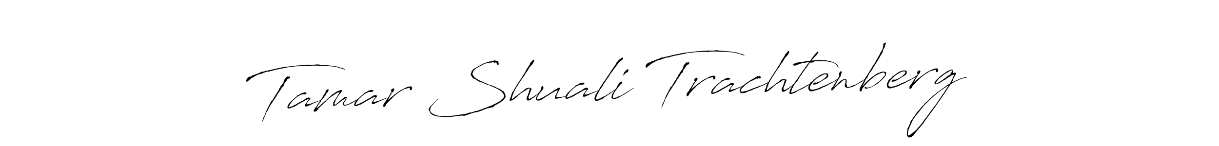 Antro_Vectra is a professional signature style that is perfect for those who want to add a touch of class to their signature. It is also a great choice for those who want to make their signature more unique. Get Tamar Shuali Trachtenberg name to fancy signature for free. Tamar Shuali Trachtenberg signature style 6 images and pictures png