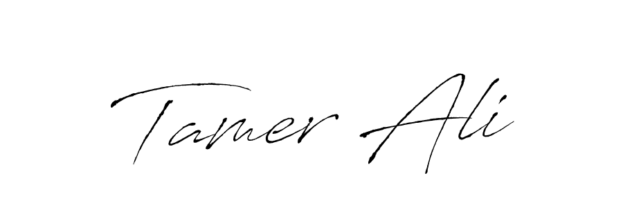Make a beautiful signature design for name Tamer Ali. With this signature (Antro_Vectra) style, you can create a handwritten signature for free. Tamer Ali signature style 6 images and pictures png