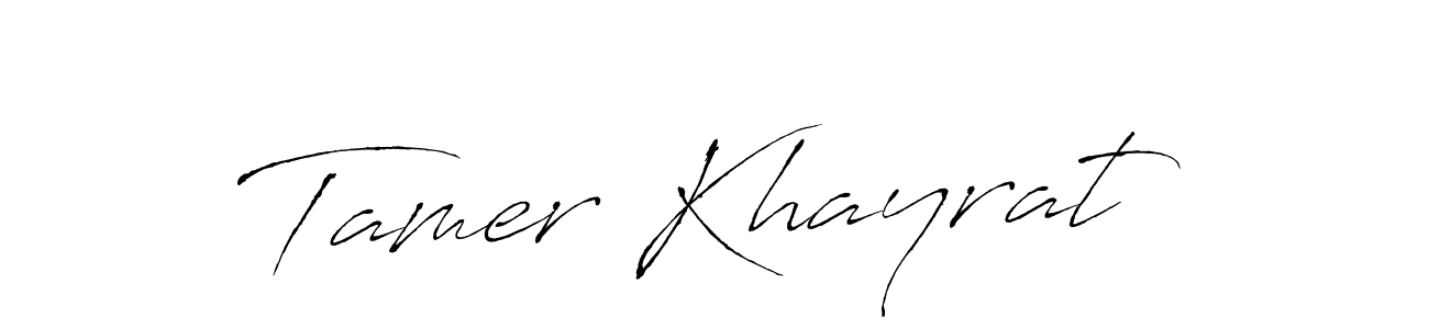 Design your own signature with our free online signature maker. With this signature software, you can create a handwritten (Antro_Vectra) signature for name Tamer Khayrat. Tamer Khayrat signature style 6 images and pictures png
