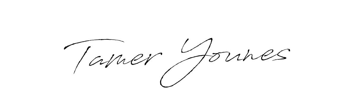 Tamer Younes stylish signature style. Best Handwritten Sign (Antro_Vectra) for my name. Handwritten Signature Collection Ideas for my name Tamer Younes. Tamer Younes signature style 6 images and pictures png