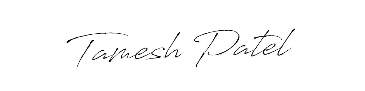 How to make Tamesh Patel signature? Antro_Vectra is a professional autograph style. Create handwritten signature for Tamesh Patel name. Tamesh Patel signature style 6 images and pictures png