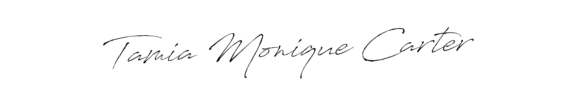 Create a beautiful signature design for name Tamia Monique Carter. With this signature (Antro_Vectra) fonts, you can make a handwritten signature for free. Tamia Monique Carter signature style 6 images and pictures png