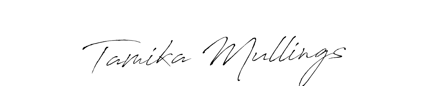 Design your own signature with our free online signature maker. With this signature software, you can create a handwritten (Antro_Vectra) signature for name Tamika Mullings. Tamika Mullings signature style 6 images and pictures png
