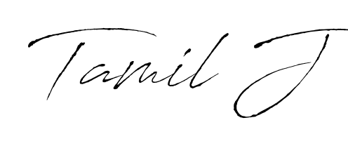 A stylish, flowing autograph style designed for name Tamil J using Antro_Vectra typography. Perfect for digital creative projects. Tamil J signature style 6 images and pictures png
