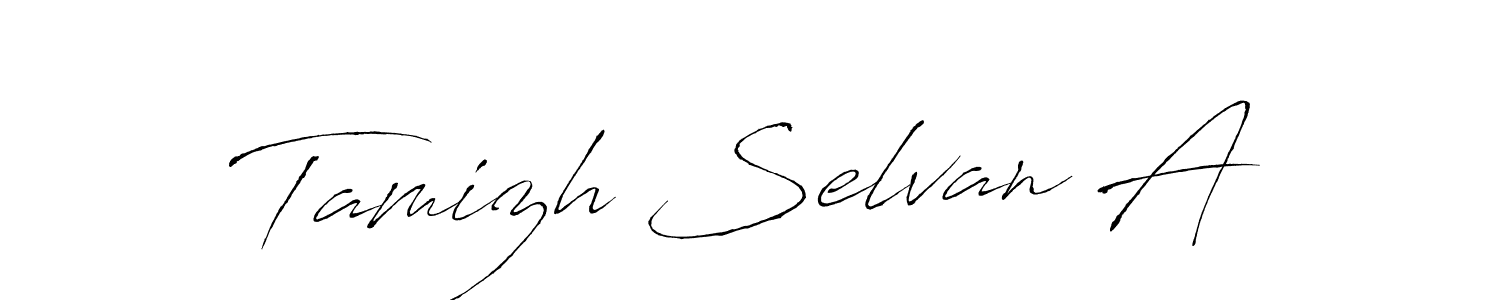 How to make Tamizh Selvan A signature? Antro_Vectra is a professional autograph style. Create handwritten signature for Tamizh Selvan A name. Tamizh Selvan A signature style 6 images and pictures png