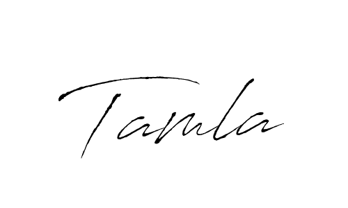 Use a signature maker to create a handwritten signature online. With this signature software, you can design (Antro_Vectra) your own signature for name Tamla. Tamla signature style 6 images and pictures png