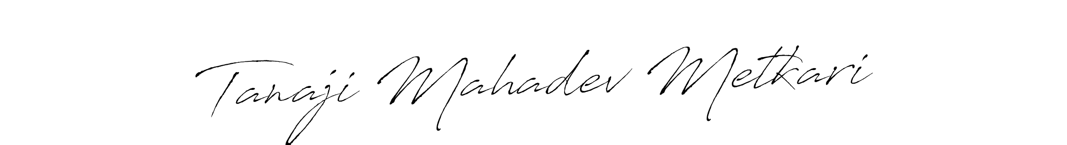 Antro_Vectra is a professional signature style that is perfect for those who want to add a touch of class to their signature. It is also a great choice for those who want to make their signature more unique. Get Tanaji Mahadev Metkari name to fancy signature for free. Tanaji Mahadev Metkari signature style 6 images and pictures png