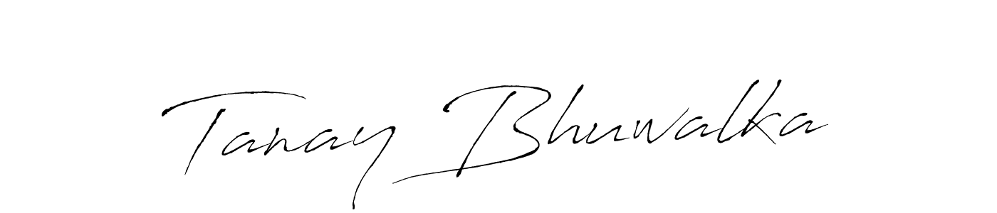 Antro_Vectra is a professional signature style that is perfect for those who want to add a touch of class to their signature. It is also a great choice for those who want to make their signature more unique. Get Tanay Bhuwalka name to fancy signature for free. Tanay Bhuwalka signature style 6 images and pictures png