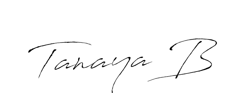 How to make Tanaya B name signature. Use Antro_Vectra style for creating short signs online. This is the latest handwritten sign. Tanaya B signature style 6 images and pictures png