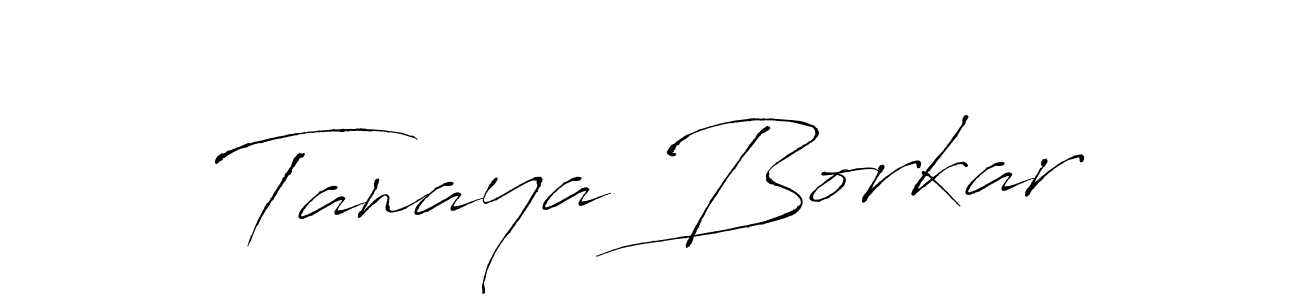 How to make Tanaya Borkar name signature. Use Antro_Vectra style for creating short signs online. This is the latest handwritten sign. Tanaya Borkar signature style 6 images and pictures png