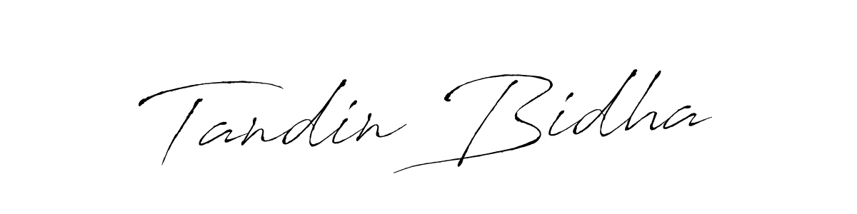 How to make Tandin Bidha name signature. Use Antro_Vectra style for creating short signs online. This is the latest handwritten sign. Tandin Bidha signature style 6 images and pictures png