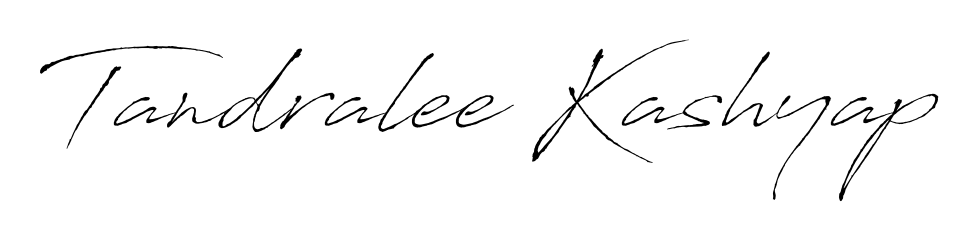 This is the best signature style for the Tandralee Kashyap name. Also you like these signature font (Antro_Vectra). Mix name signature. Tandralee Kashyap signature style 6 images and pictures png