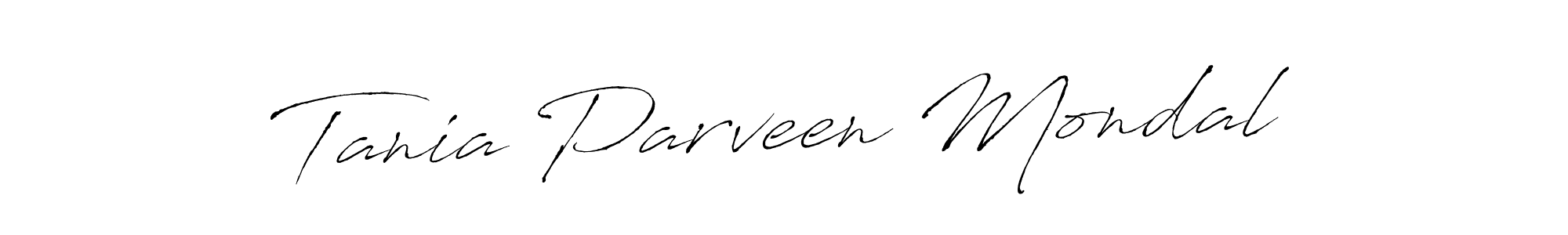 How to make Tania Parveen Mondal name signature. Use Antro_Vectra style for creating short signs online. This is the latest handwritten sign. Tania Parveen Mondal signature style 6 images and pictures png