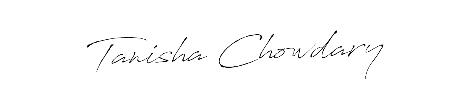 How to make Tanisha Chowdary signature? Antro_Vectra is a professional autograph style. Create handwritten signature for Tanisha Chowdary name. Tanisha Chowdary signature style 6 images and pictures png