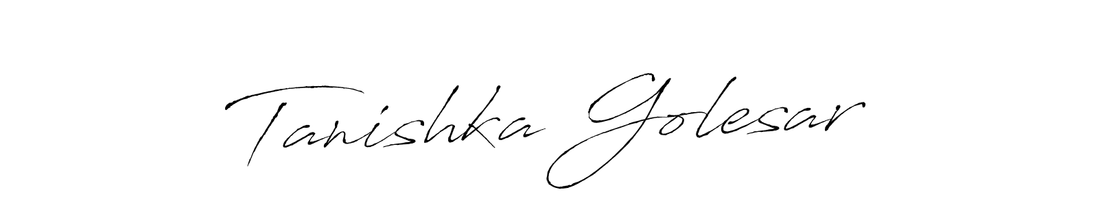 This is the best signature style for the Tanishka Golesar name. Also you like these signature font (Antro_Vectra). Mix name signature. Tanishka Golesar signature style 6 images and pictures png