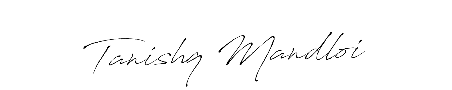 How to make Tanishq Mandloi name signature. Use Antro_Vectra style for creating short signs online. This is the latest handwritten sign. Tanishq Mandloi signature style 6 images and pictures png