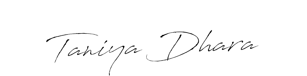 Design your own signature with our free online signature maker. With this signature software, you can create a handwritten (Antro_Vectra) signature for name Taniya Dhara. Taniya Dhara signature style 6 images and pictures png