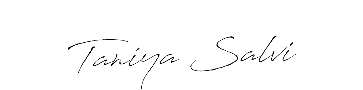 The best way (Antro_Vectra) to make a short signature is to pick only two or three words in your name. The name Taniya Salvi include a total of six letters. For converting this name. Taniya Salvi signature style 6 images and pictures png