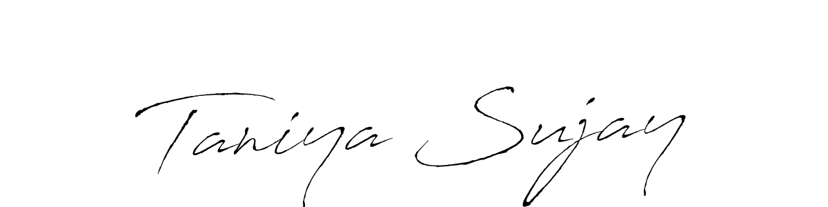 if you are searching for the best signature style for your name Taniya Sujay. so please give up your signature search. here we have designed multiple signature styles  using Antro_Vectra. Taniya Sujay signature style 6 images and pictures png