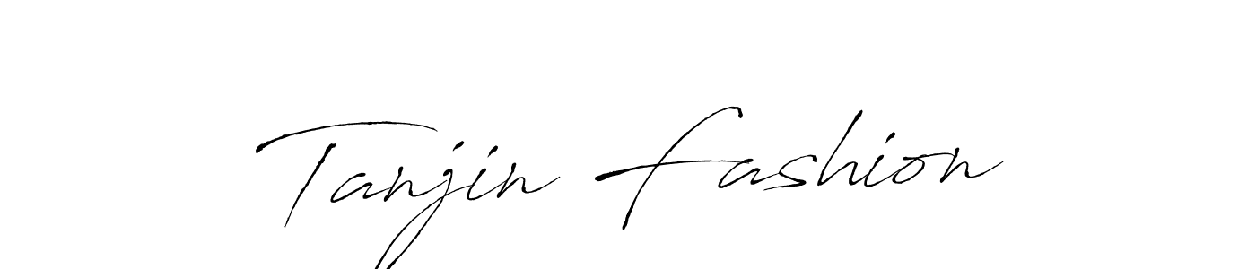How to make Tanjin Fashion name signature. Use Antro_Vectra style for creating short signs online. This is the latest handwritten sign. Tanjin Fashion signature style 6 images and pictures png