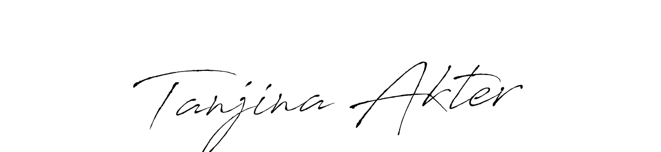 How to make Tanjina Akter name signature. Use Antro_Vectra style for creating short signs online. This is the latest handwritten sign. Tanjina Akter signature style 6 images and pictures png